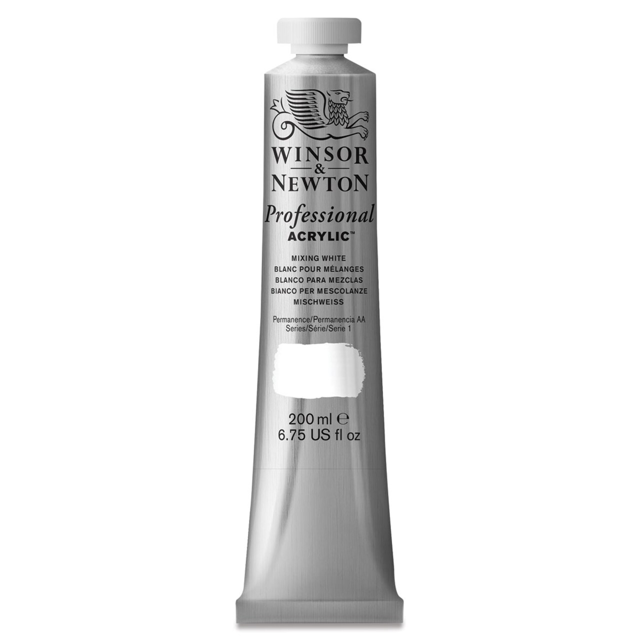 Winsor & Newton Professional Acrylics - Mixing White, 200 ml tube